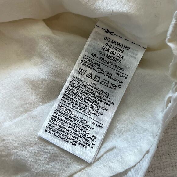 Baby Gap Baby Girl Blouse 0-3 M Swiss Dot Long Sleeve Top with Ruffles - Picture 6 of 9